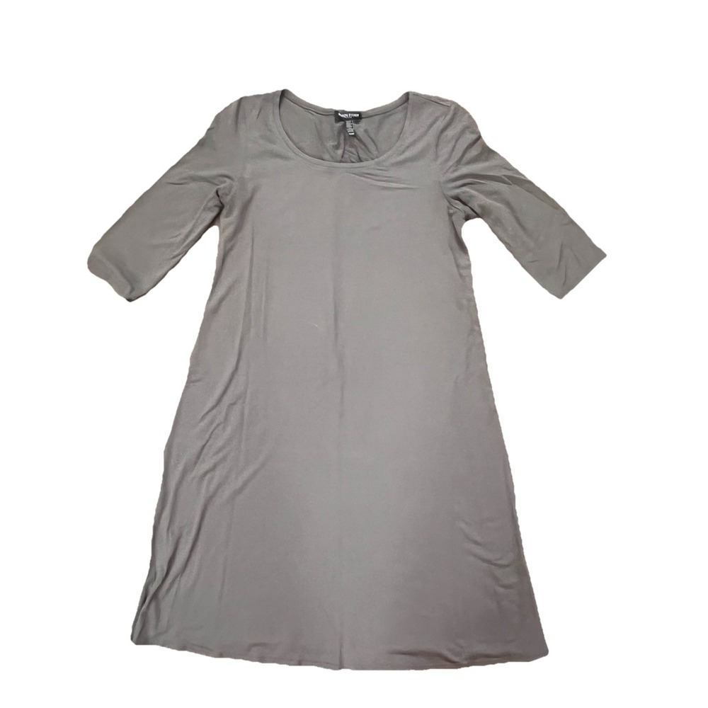 Eileen Fisher Dress Womens Small Petite‎ PS Gray Trad Wife Minimalist Basic
